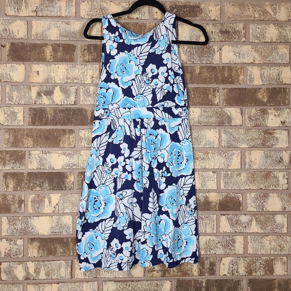 Lilly Pulitzer Blue Floral Dress Size Medium - Picture 3 of 4